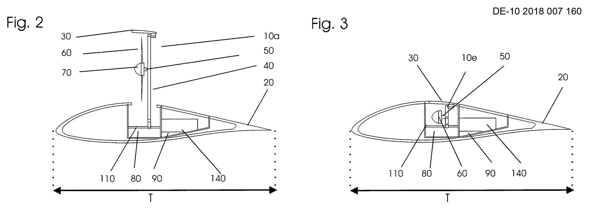Zeichnung  Fig. 2 und Fig. 3der Patentanmeldung DE-10-2018-007-160 zur Propeller-Schubklappe